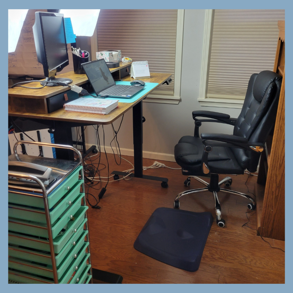 In her Reflections and Plans for 2023, Rachel Baker counts her new adjustable desk as a win that makes working from home much more comfortable.